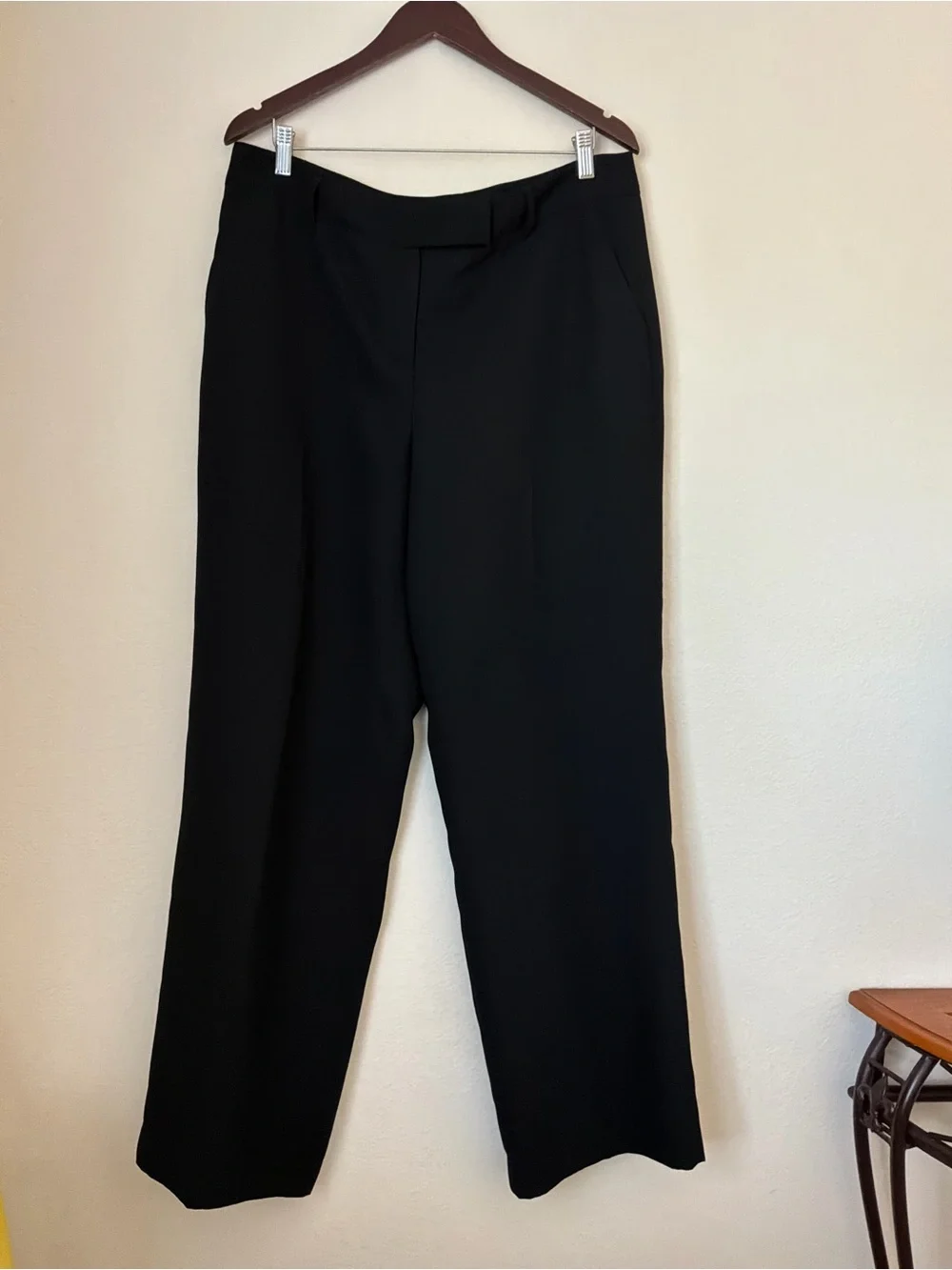 Black Women's Wide-Leg High Waist Dress Pants